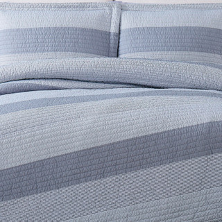 Thumbnail 9: Truly Soft Truly Soft Grey Multi Stripe Quilt Set 
