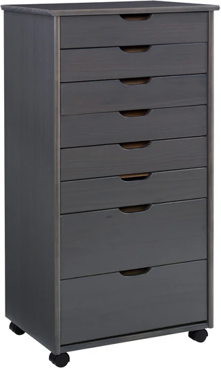 Thumbnail 1: Linon Linon Celia Eight Drawer Rolling Storage Cart - 21x15x40 