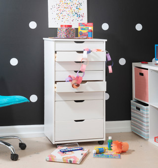Thumbnail 4: Linon Linon Celia Eight Drawer Rolling Storage Cart - 21x15x40 