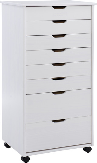 Thumbnail 1: Linon Linon Celia Eight Drawer Rolling Storage Cart - 21x15x40 