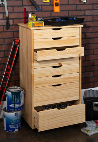 Thumbnail 8: Linon Linon Celia Eight Drawer Rolling Storage Cart - 21x15x40 