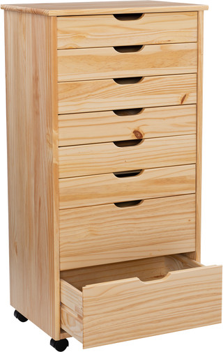Thumbnail 4: Linon Linon Celia Eight Drawer Rolling Storage Cart - 21x15x40 