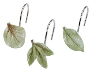 Thumbnail 2: AVANTI Avanti Ombre Leaves 12-pc. Shower Curtain Hooks 