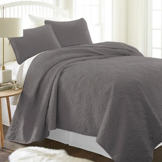 Thumbnail 1: Home Collections Home Collections Premium Soft Damask Quilted Coverlet Set 