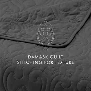 Thumbnail 9: Home Collections Home Collections Premium Soft Damask Quilted Coverlet Set 