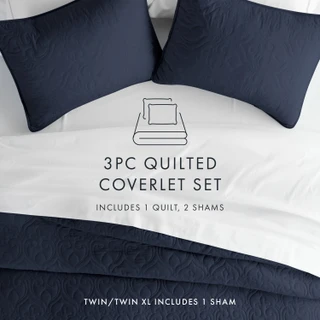 Thumbnail 9: Home Collections Home Collections Premium Soft Damask Quilted Coverlet Set 