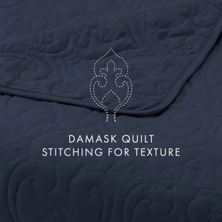 Thumbnail 8: Home Collections Home Collections Premium Soft Damask Quilted Coverlet Set 