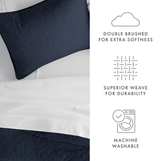 Thumbnail 7: Home Collections Home Collections Premium Soft Damask Quilted Coverlet Set 