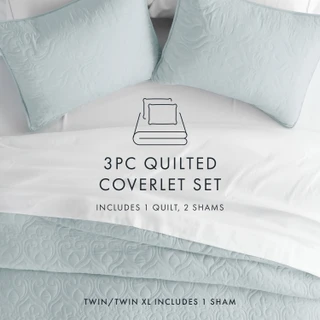 Thumbnail 40: Home Collections Home Collections Premium Soft Damask Quilted Coverlet Set 