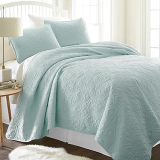Thumbnail 4: Home Collections Home Collections Premium Soft Damask Quilted Coverlet Set 