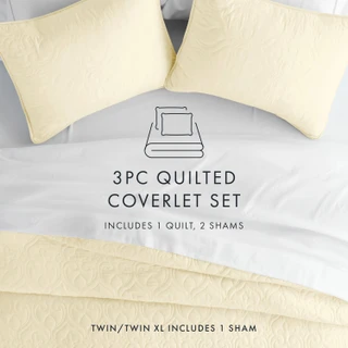 Thumbnail 40: Home Collections Home Collections Premium Soft Damask Quilted Coverlet Set 