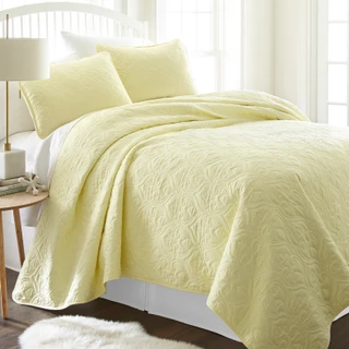 Thumbnail 4: Home Collections Home Collections Premium Soft Damask Quilted Coverlet Set 