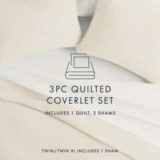 Thumbnail 10: Home Collections Home Collections Premium Soft Herring Quilted Coverlet Set 