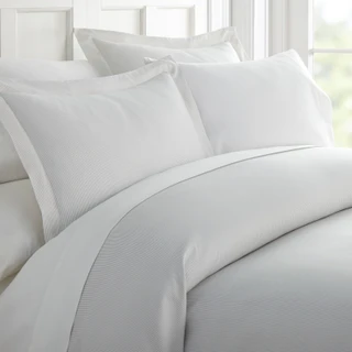 Thumbnail 1: Home Collections Home Collections Premium Soft Pinstriped Duvet Cover Set 