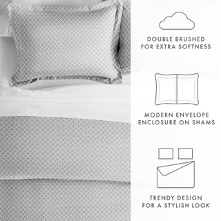 Thumbnail 27: Home Collections Home Collections Premium Soft Quadrafoil Duvet Cover Set 