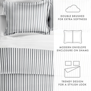 Thumbnail 28: Home Collections Home Collections Premium Soft Vertical Dream Duvet Cover Set 