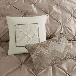 Thumbnail 24: Madison Park Madison Park Laurel Taupe 7-pc. Comforter Set 