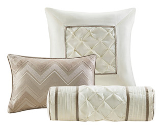 Thumbnail 40: Madison Park Madison Park Laurel Taupe 7-pc. Comforter Set 