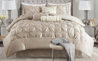 Thumbnail 8: Madison Park Madison Park Laurel Taupe 7-pc. Comforter Set 