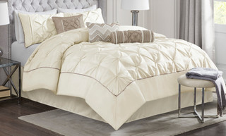 Thumbnail 5: Madison Park Madison Park Laurel Ivory 7-pc. Comforter Set 