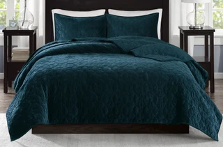 Thumbnail 6: Madison Park Madison Park Harper Teal 3-pc. Coverlet Set 