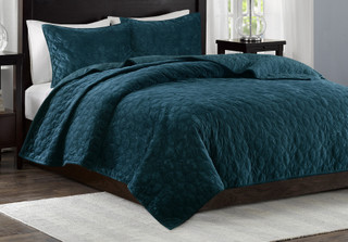 Thumbnail 3: Madison Park Madison Park Harper Teal 3-pc. Coverlet Set 