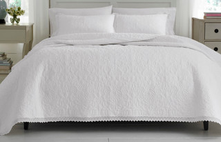 Thumbnail 12: Laura Ashley Laura Ashley Heirloom Crochet Quilt Set 