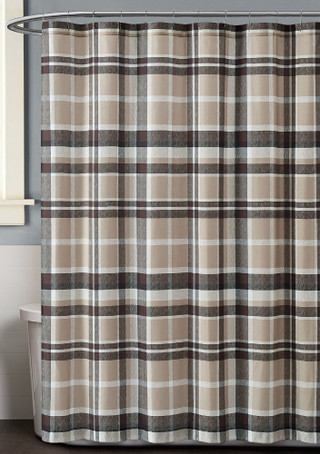 Thumbnail 2: Truly Soft Truly Soft Paulette Plaid Shower Curtain 