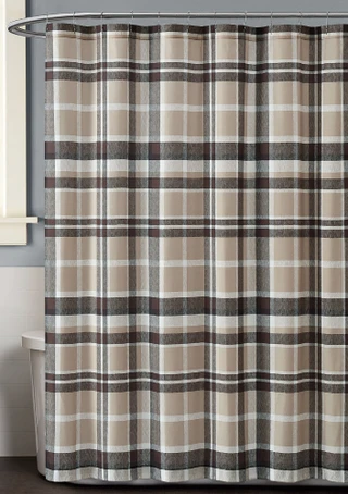 Thumbnail 1: Truly Soft Truly Soft Paulette Plaid Shower Curtain 