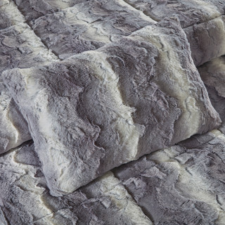 Thumbnail 4: Madison Park Madison Park Zuri 4 Pc Faux Fur Comforter Set 