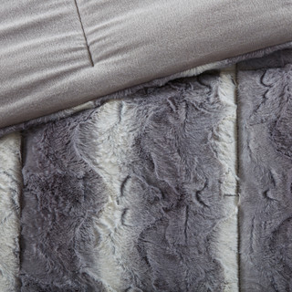 Thumbnail 3: Madison Park Madison Park Zuri 4 Pc Faux Fur Comforter Set 
