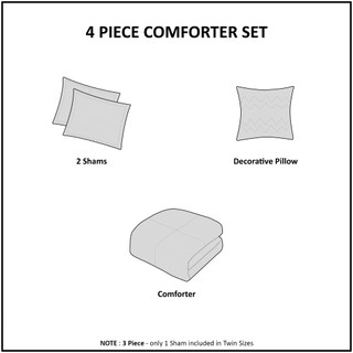Thumbnail 24: Madison Park Madison Park Zuri 4 Pc Faux Fur Comforter Set 
