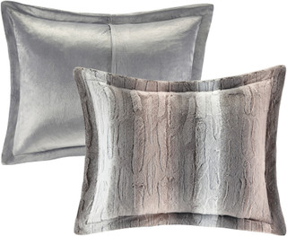 Thumbnail 9: Madison Park Madison Park Zuri 4 Pc Faux Fur Comforter Set 