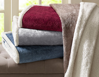 Thumbnail 6: Madison Park Madison Park Oversized Textured Plush Throw 