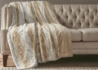 Thumbnail 1: Madison Park Madison Park Sachi Over-Sized Faux Fur Throw 