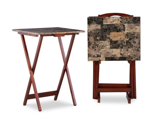 Thumbnail 4: Linon Linon Fitz Tray Table Set 