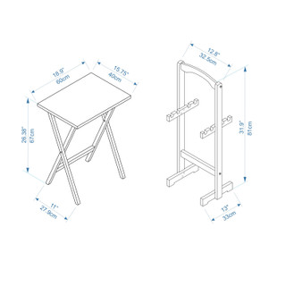 Thumbnail 7: Linon Linon Fitz Tray Table Set 