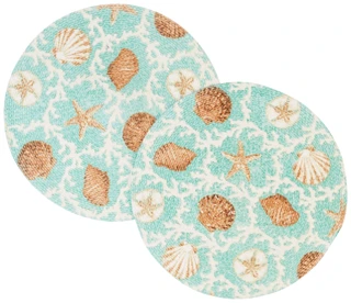 Thumbnail 2: Homewear Homewear 2-pk. Shell Sand Dollar Round Placemat Set 