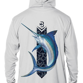 Thumbnail 3: BRINY Briny Marlin Mens Hooded Performance Fishing Shirt 