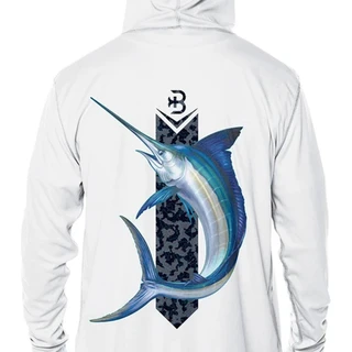 Thumbnail 6: BRINY Briny Marlin Mens Hooded Performance Fishing Shirt 