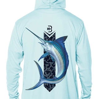 Thumbnail 6: BRINY Briny Marlin Mens Hooded Performance Fishing Shirt 