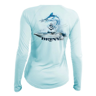 Thumbnail 2: BRINY Briny White Marlin Womens Long Sleeve Fishing Shirt 