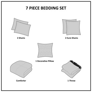 Thumbnail 45: Madison Park Madison Park 7 Piece Zennia Comforter Set with Throw Blanket 