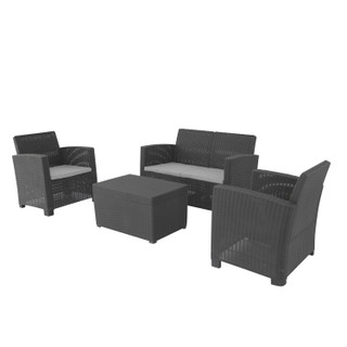 Thumbnail 6: DUKAP ALTA Faux Rattan 4 Person Seating Set with Cushions 