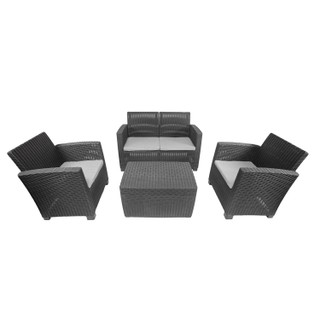 Thumbnail 8: DUKAP ALTA Faux Rattan 4 Person Seating Set with Cushions 