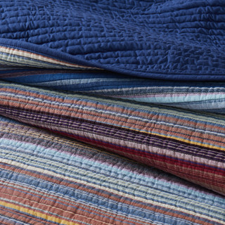 Thumbnail 10: Brooklyn Loom Brooklyn Loom Met Stripe Yarn Dye Quilt Set 