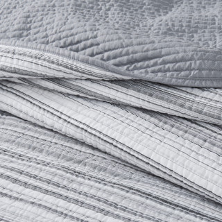 Thumbnail 20: Brooklyn Loom Brooklyn Loom Noah Stripe Yarn Dye Quilt Set 