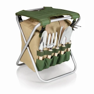 Thumbnail 1: Oniva Oniva Olive Green Gardener Seat with Gardening Tool Set 