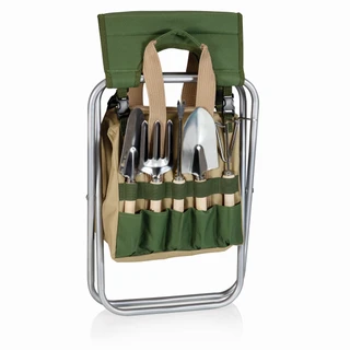 Thumbnail 2: Oniva Oniva Olive Green Gardener Seat with Gardening Tool Set 