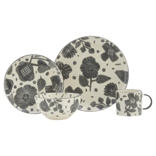 Thumbnail 2: Baum Baum Legacy Grey Floral 16 pc Dinnerware Set 
